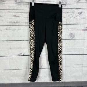 Zyia Leggings Womens 4 Black Animal‎ Print High Rise Shaping Pockets Active